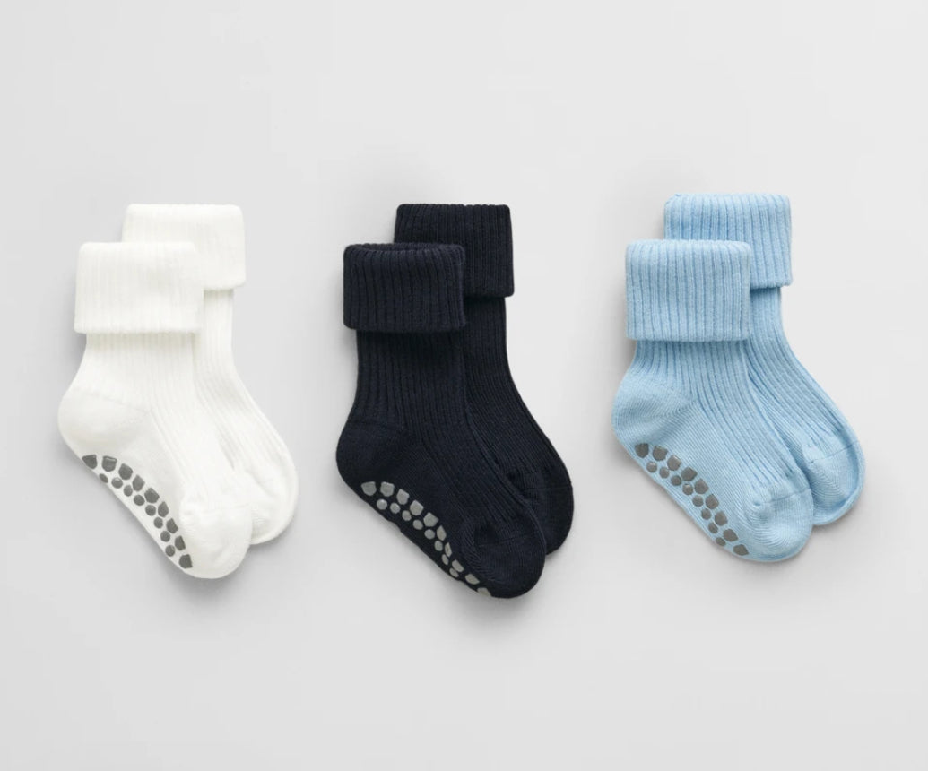 3-pack sokker med antiskli fra GANT i blåtoner – Gutt – NB–18