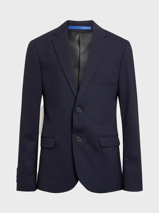 Grunt Kalle mørkeblå blazer til gutt 12–14 år – klassisk dressjakke med smal passform

