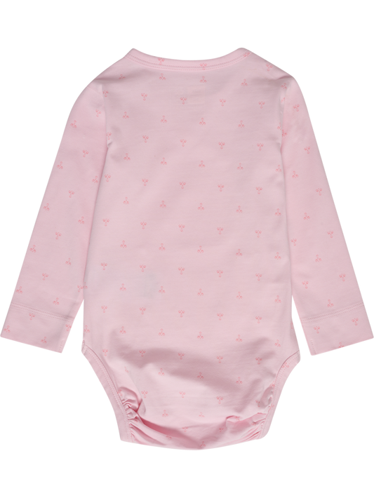 Lys rosa body fra Hummel med små logodetaljer og trykknapper – for jente