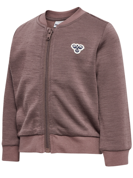 Hummel Mini Wool Zip Jacket i gammelrosa farge – Jente 1–8 år
