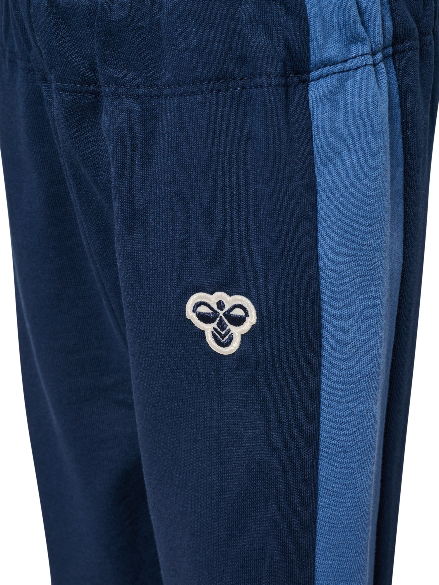 Hummel Reg Block bukse i blå med brodert logo for gutt 9 mnd–5 år