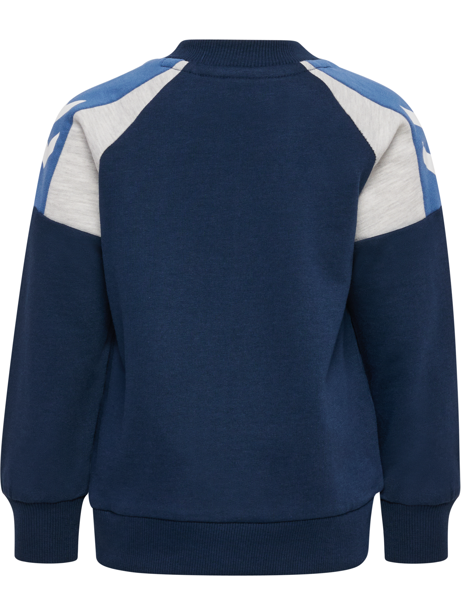 Hummel Reg Block genser i blå med brodert logo for gutt 9 mnd–5 år