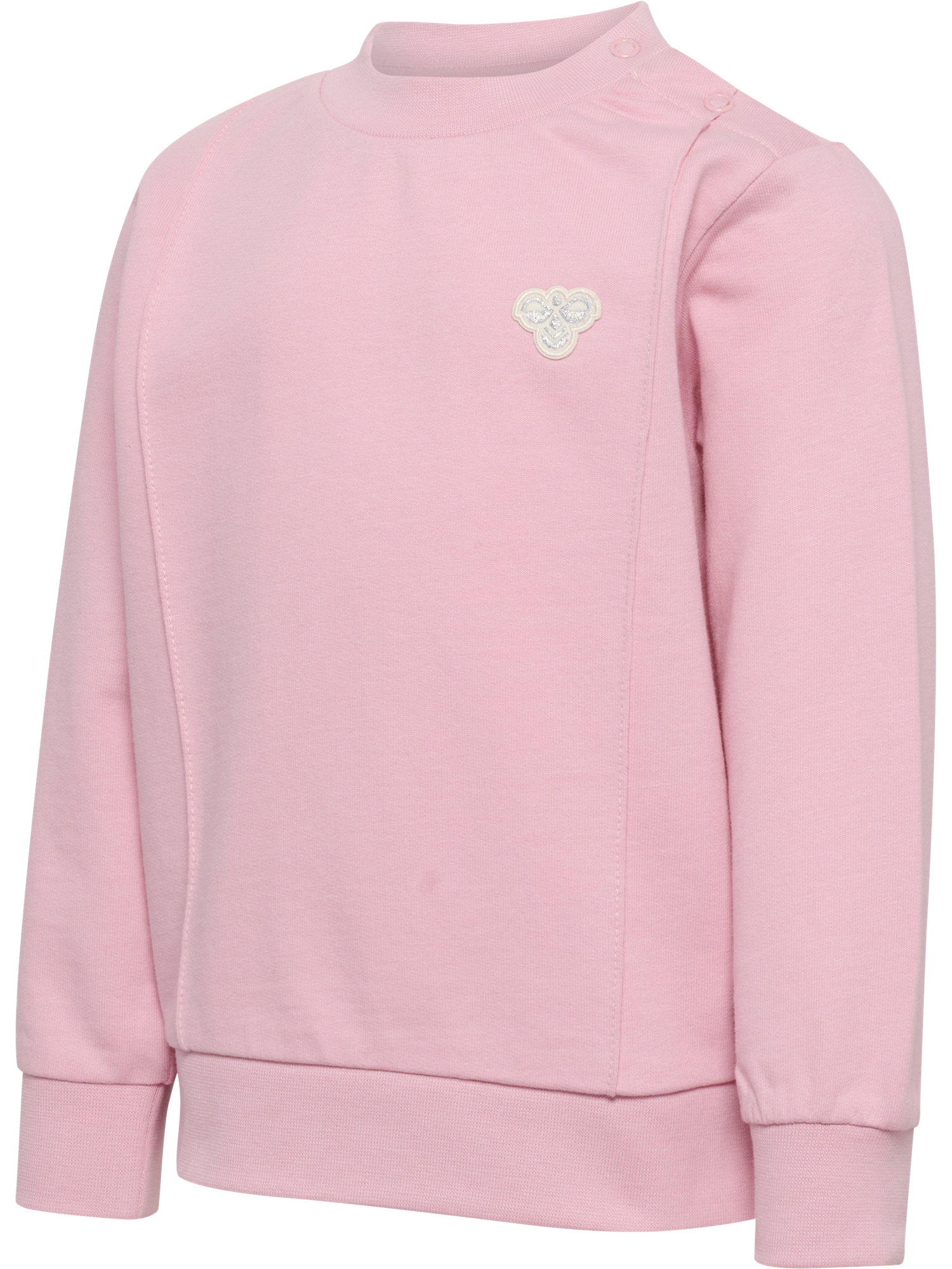Hummel Reg Pintuck genser i rosa med brodert logo for jente 9 mnd–3 år