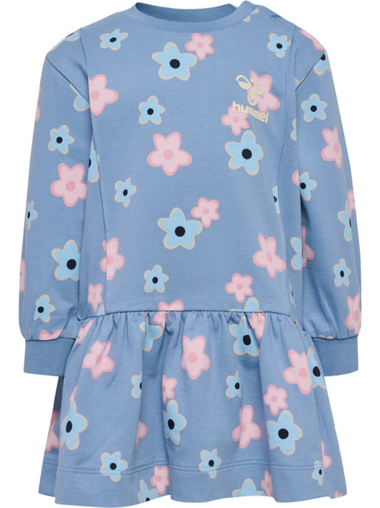 Hummel Rinna kjole med blomsterprint i lyseblå – jente