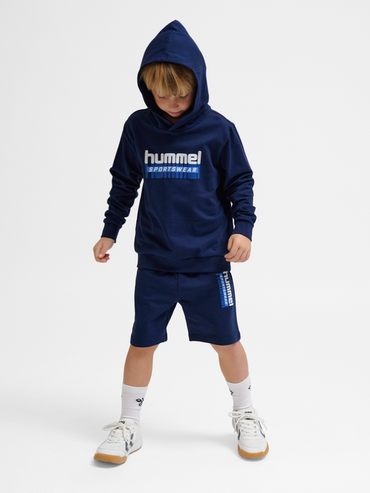 Hummel Tukas hettegenser i marineblå med logo – gutt 4–12 år