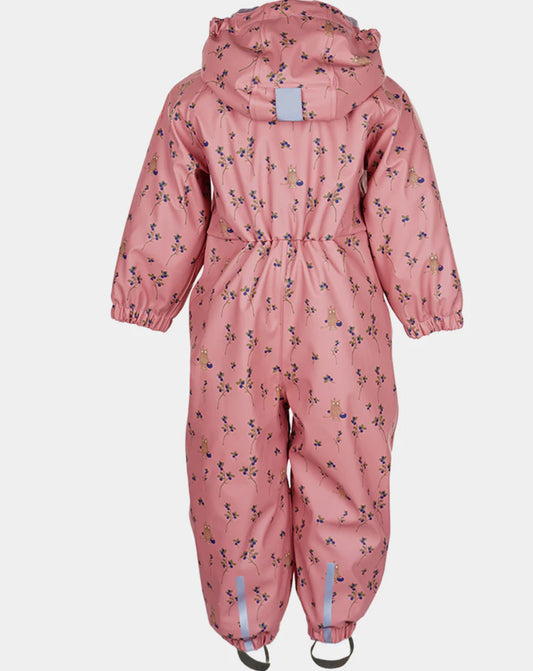 Kattnakken rosa babyregndress Dugg med vattering og refleks – Jente