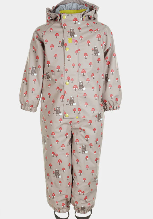 Helårsdress fra Kattnakken i printet design Hagl med vattering og sikkerhetshette
