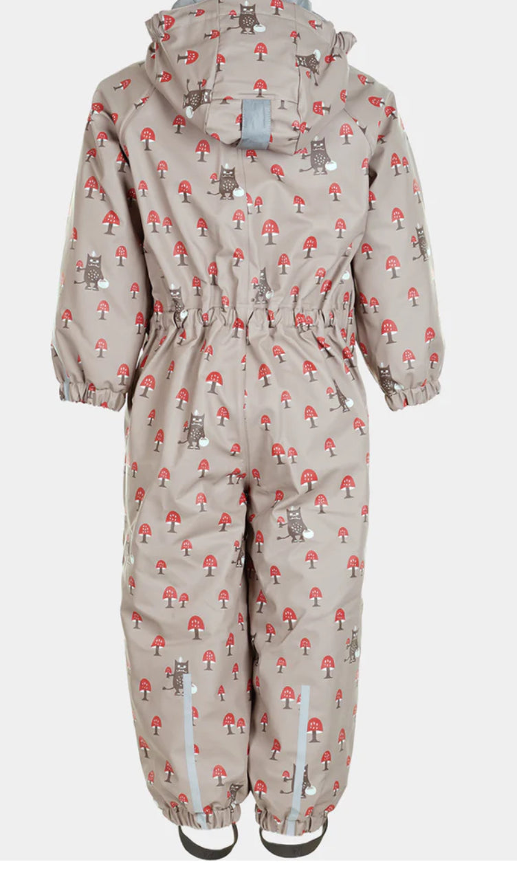 Helårsdress fra Kattnakken i printet design Hagl med vattering og sikkerhetshette