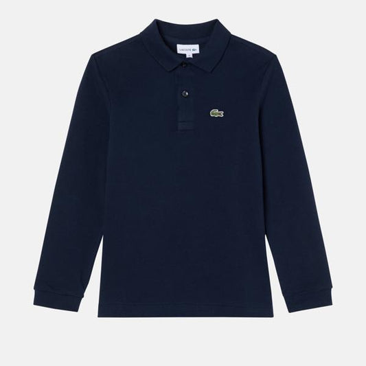 Lacoste langermet pique i mørkeblå for gutt 8–14 år