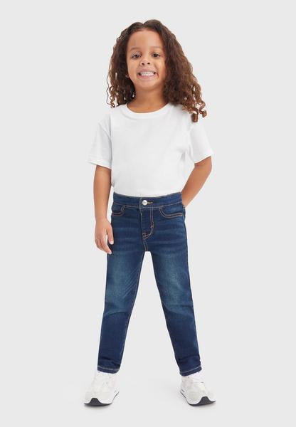 Blå jeans-leggings med strikk i livet fra Levi’s – jente