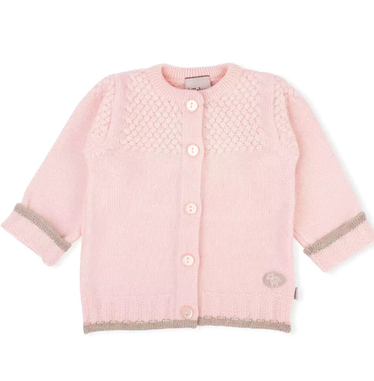 Lillelam classic jakke i himmelrosa merinoull for jente 6 mnd–3 år