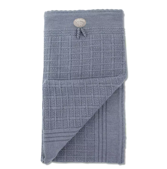 Mellomblå Lillelam pledd i 100 % merinoull – Unisex