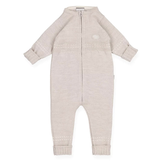 Lillelam sparkedress Tynn Classic i lys beige merinoull unisex for baby 0–18 mnd