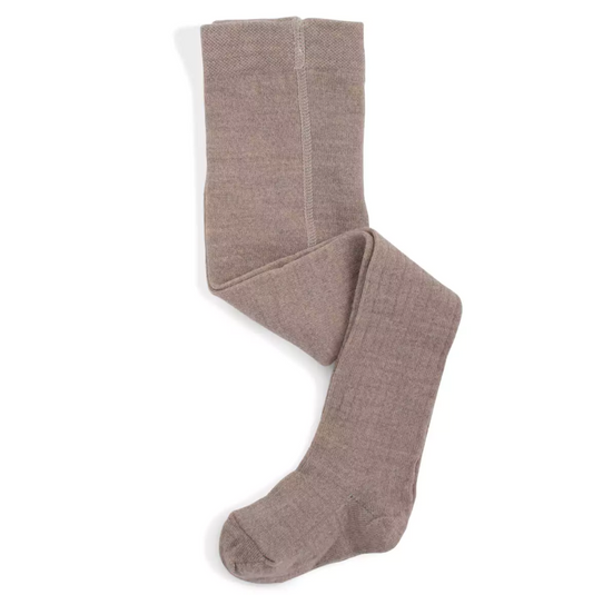 Strømpebukse fra Lillelam i beige merinoull, vist i profil
