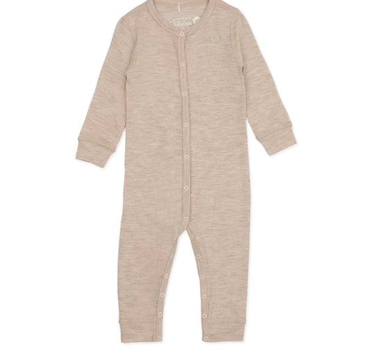 Beige ullpysj i 100% merinoull fra Lillelam – for baby og små barn