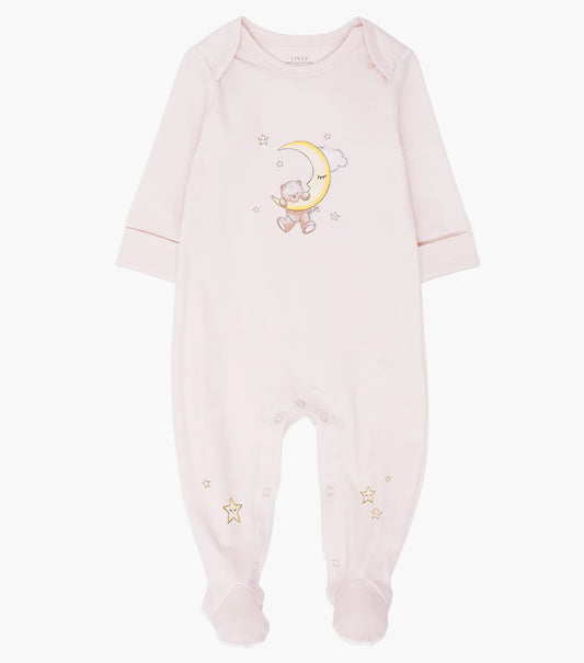 Livly rosa heldress med bamsemotiv for jente 0–9 mnd