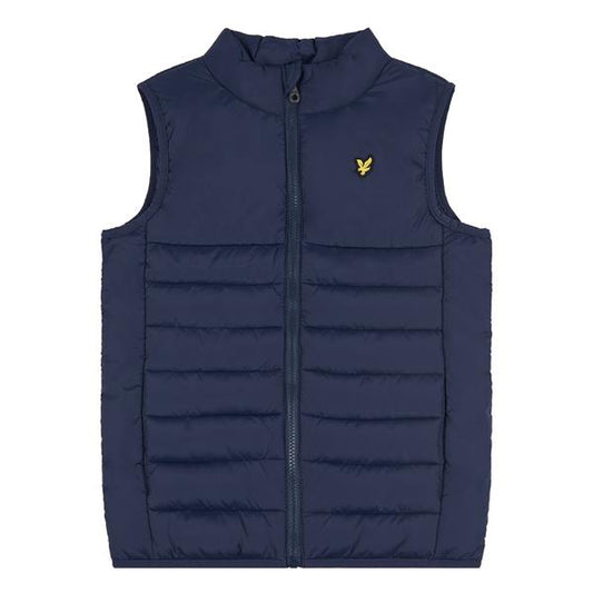 Marineblå boblevest fra Lyle & Scott med glidelås og brodert ørnelogo