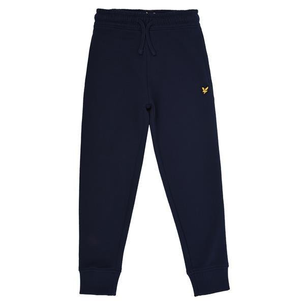 Mørkblå Lyle & Scott joggebukse med gul logo – Gutt