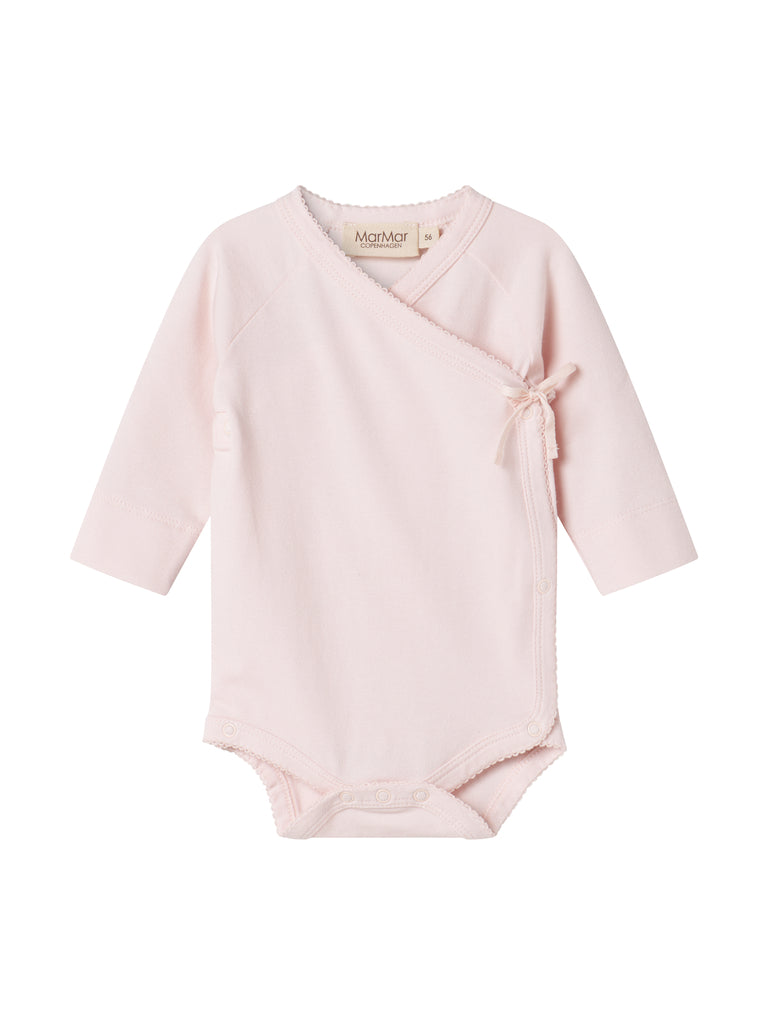 Body fra MarMar i rosa med knyting og sideknepping – Jente – 0–9 mnd