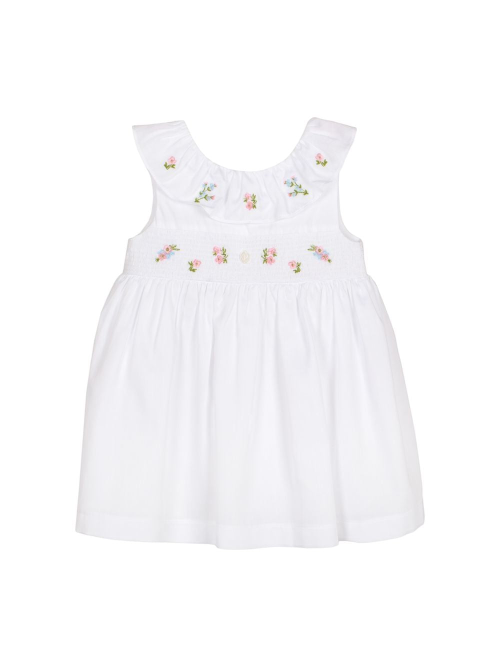 Hvit kjole fra Patachou med broderte blomster og sløyfe