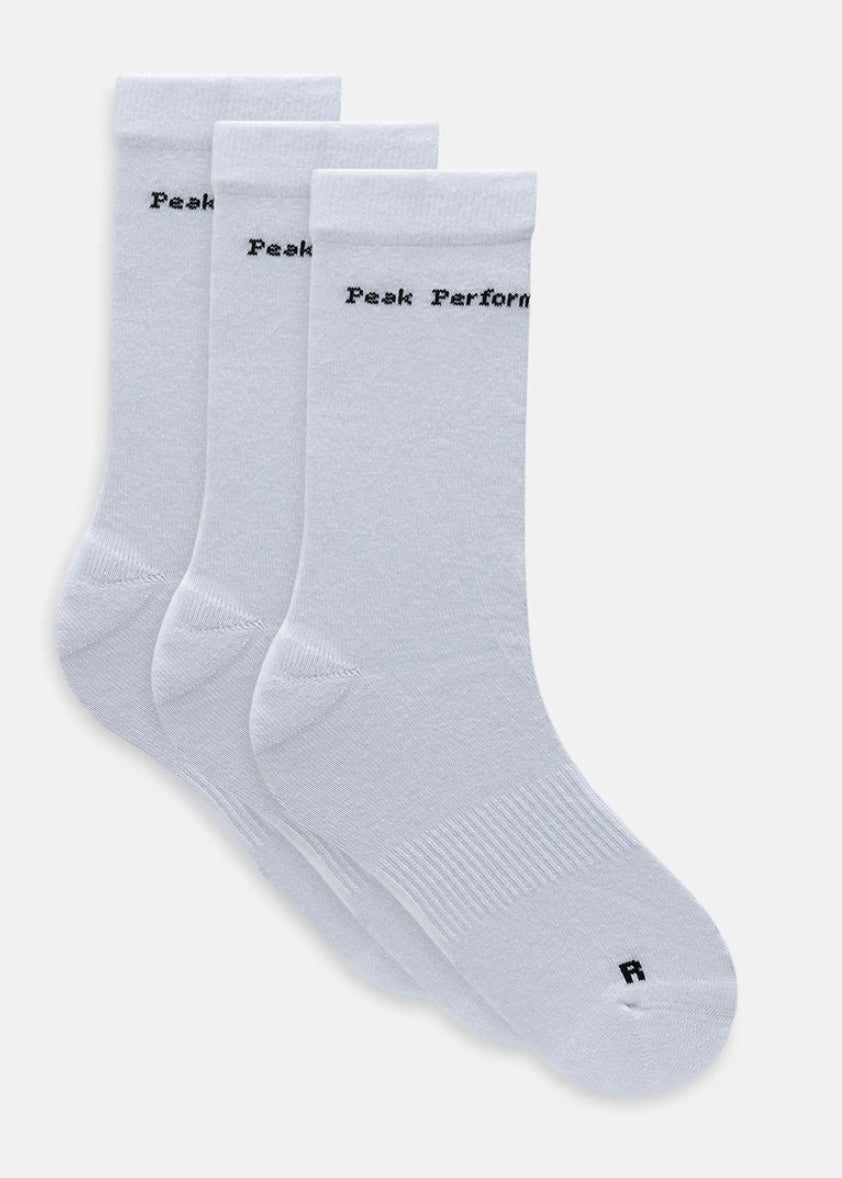 Hvit 3-pk sokker fra Peak Performance med logo – unisex