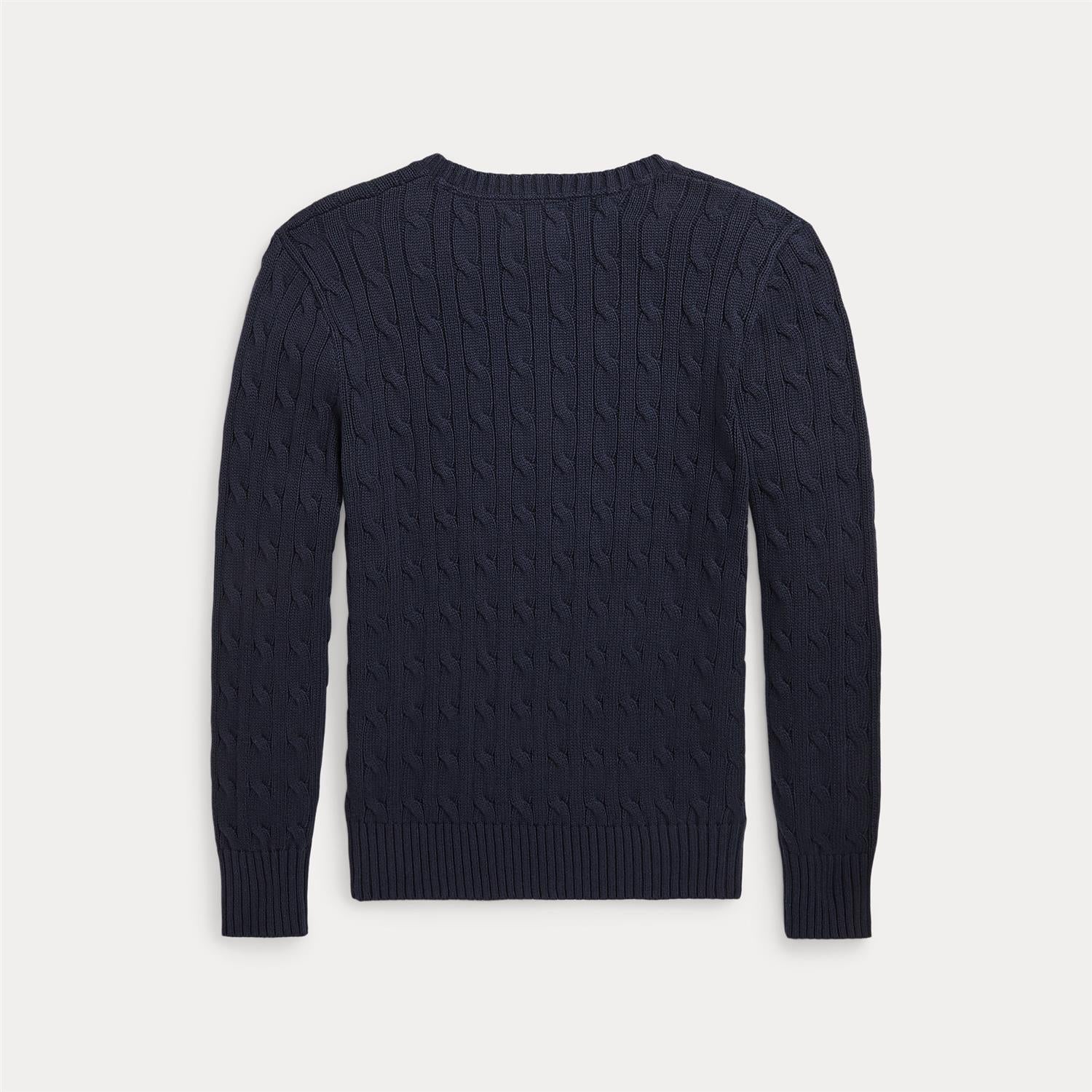 Polo Ralph Lauren mørkeblå flettet genser med logo til gutt 8–20 år