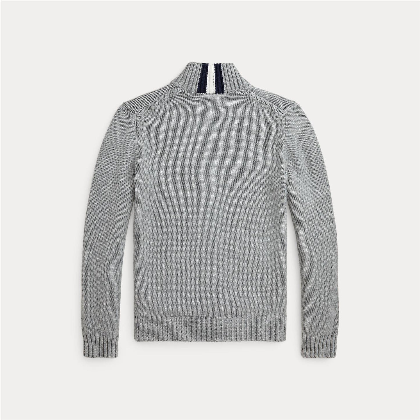 Polo Ralph Lauren grå full zip jakke med logo på brystet