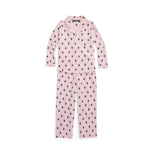 Polo Ralph Lauren todelt pyjamas i rosa med bamsemotiv – Jente – 10–14 år
