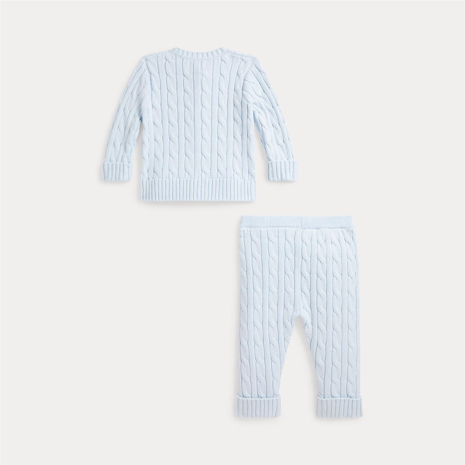 Lyseblått strikkesett fra Polo Ralph Lauren – gutt