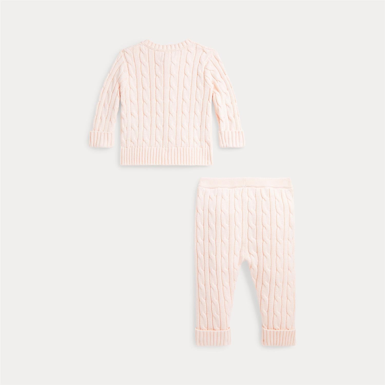 Lyserosa strikkesett fra Polo Ralph Lauren – jente