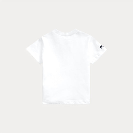 Polo Ralph Lauren hvit T-skjorte med bamsemotiv på magen