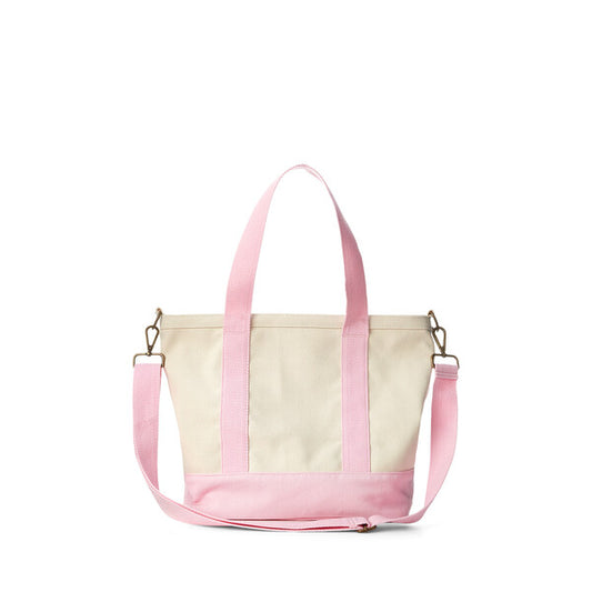 Polo Ralph Lauren tote bag i offwhite og rosa med avtagbar skulderrem og glidelås