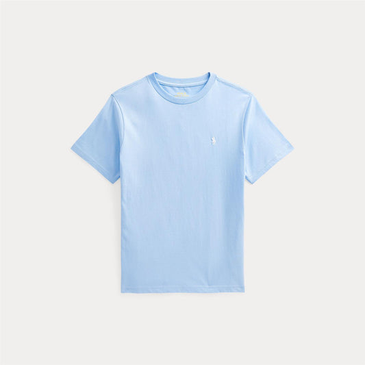 Lysblå t-skjorte fra Polo Ralph Lauren med hvit brodert logo – Gutt – 8–20 år
