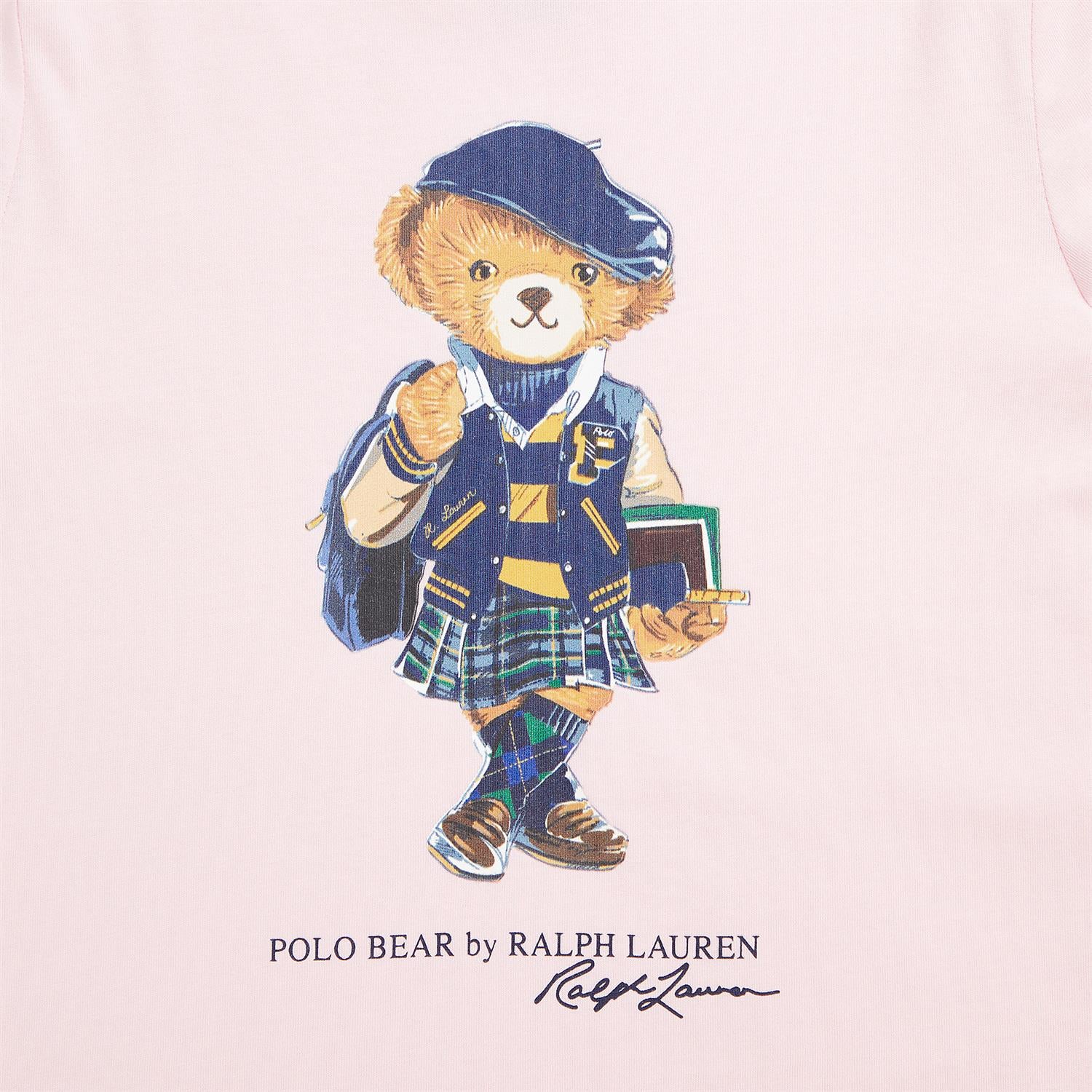 Rosa T-skjorte med bamsemotiv fra Polo Ralph Lauren – jente
