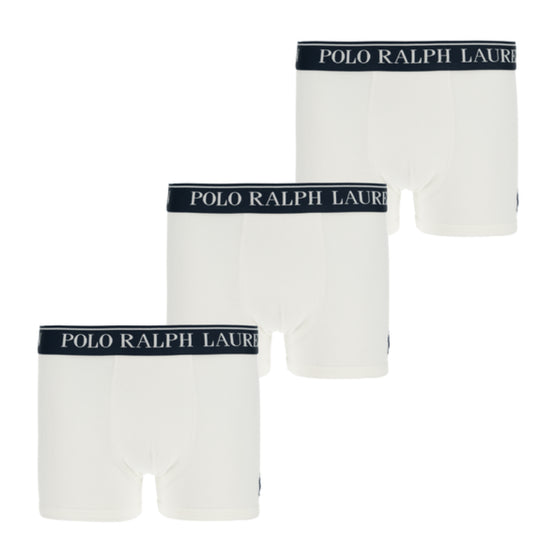 3-pakning hvite boksere fra Ralph Lauren med logostrikk – til gutt