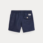 ralph lauren traveler badeshorts i mørk blå med rød logo – gutt