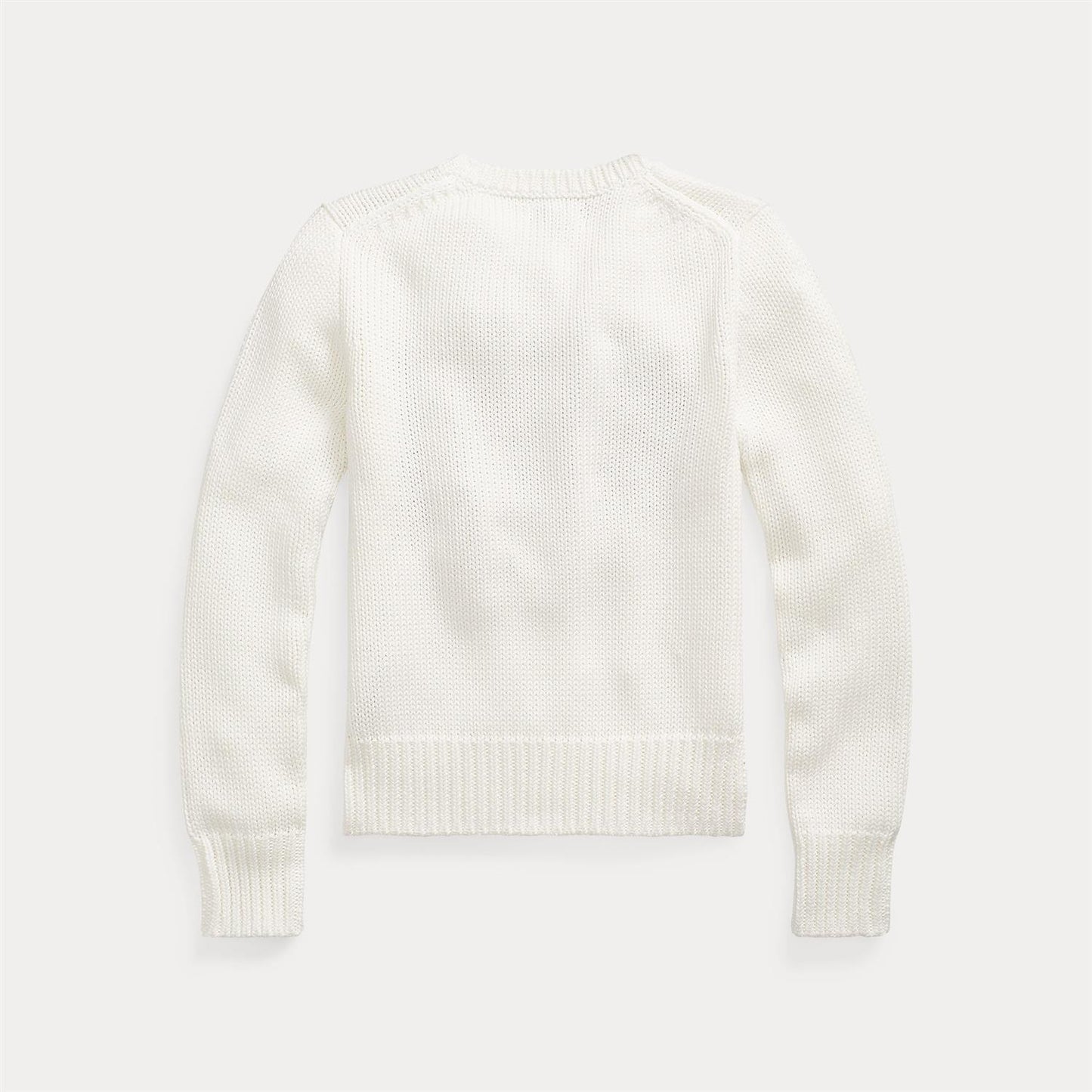 Hvit strikkegenser fra Ralph Lauren med amerikansk flagg – gutt