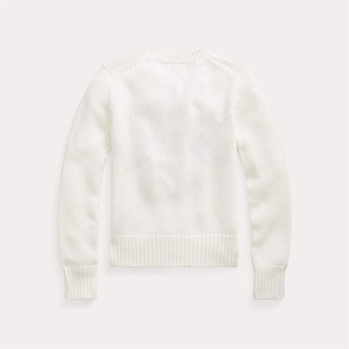Hvit strikkegenser fra Ralph Lauren med amerikansk flagg – gutt