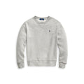 Grå fleecegenser fra Ralph Lauren med blå logo på brystet – gutt