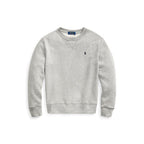 Grå fleecegenser fra Ralph Lauren med blå logo på brystet – gutt