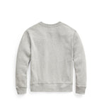 Grå fleecegenser fra Ralph Lauren med blå logo på brystet – gutt