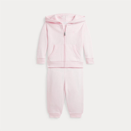 Ralph Lauren todelt joggesett i lys rosa med brodert logo til jente
