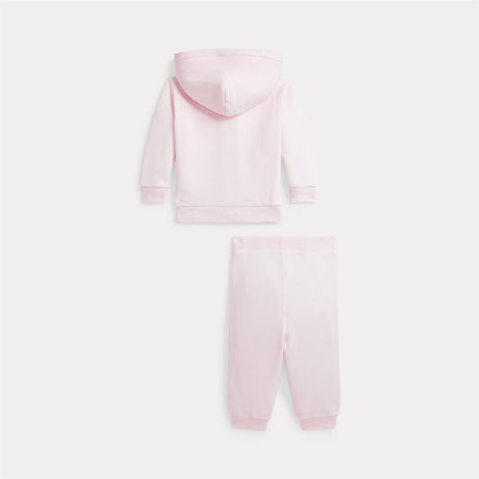 Ralph Lauren todelt joggesett i lys rosa med brodert logo til jente
