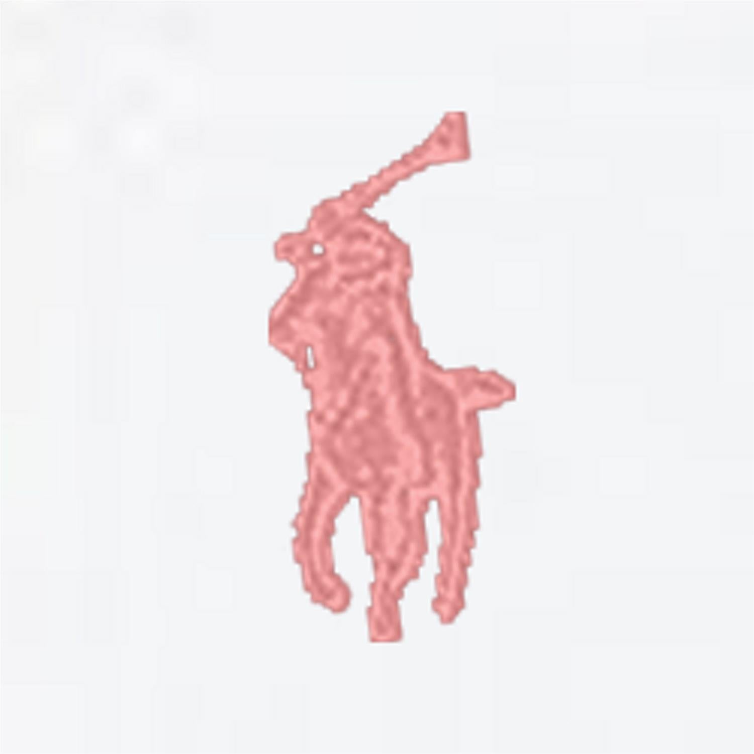 Hvit piquekjole fra Ralph Lauren med rosa brodert hest – til jente