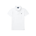Hvit piquet t-skjorte fra Ralph Lauren med mørkeblå logo – til gutt