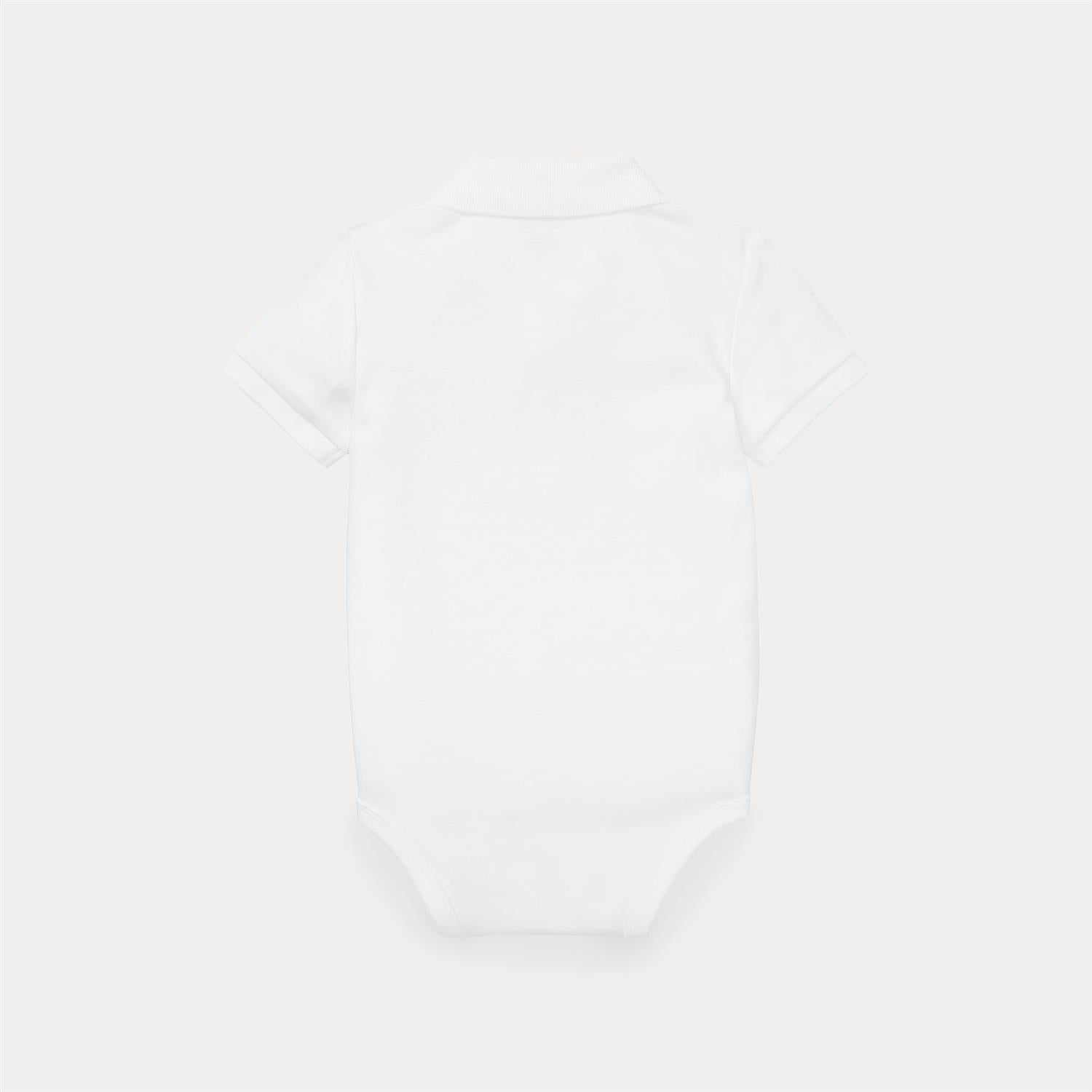 Ralph Lauren hvit polo body med blå hest – gutt 6–24 mnd