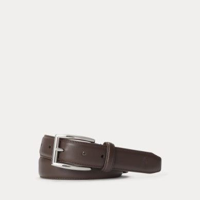 Brunt skinnbelte med sølvspenne fra Ralph Lauren – gutt – 6–16 år