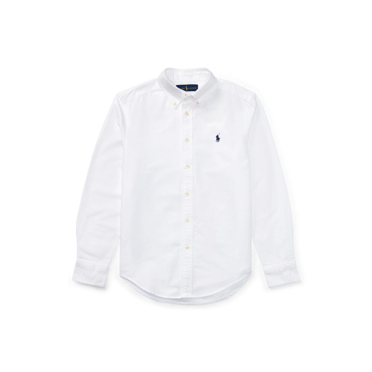 Ralph Lauren skjorte i hvit farge med liten logo på venstre bryst