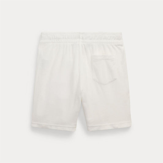 Terry shorts i hvit frotté med blå logo fra Ralph Lauren – Gutt