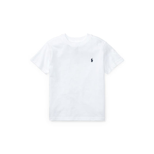 Polo Ralph Lauren hvit t-skjorte med mørkeblå logo for gutt